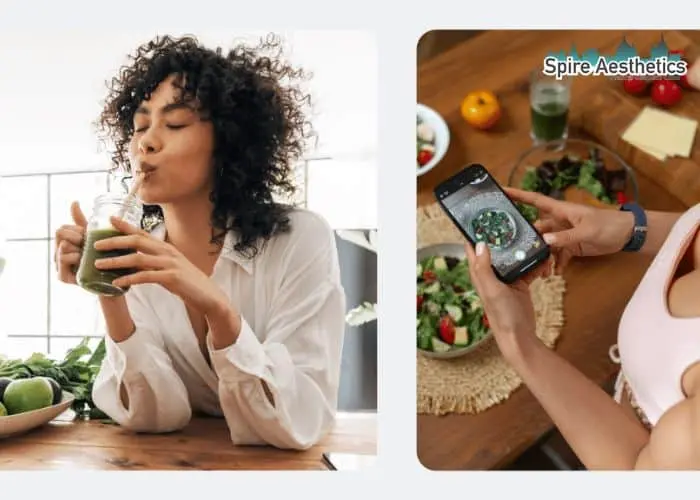 Image of woman looking into her diet and fat freezing Cambridgeshire to improve her health