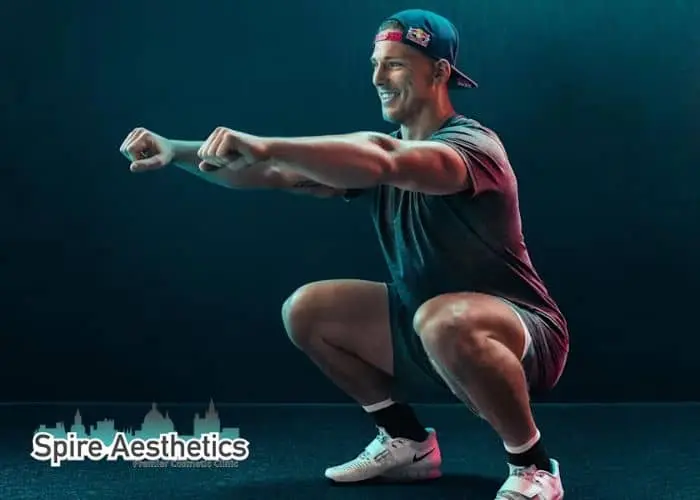Image of man build leg muscle Cambridgeshire through exercise